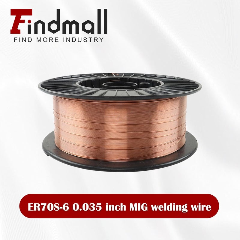 findmall سلك لحام MIG من الصلب اللين ER70S-6 بقطر 0.035 بوصة ووزن 33 رطل مناسب لجميع أوضاع اللحام الغازي - Image 2